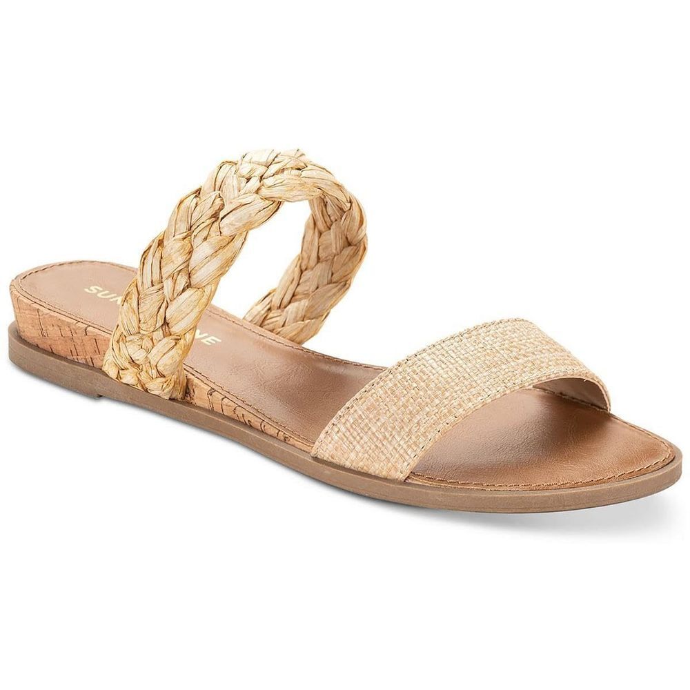 SUN STONE Womens Easten Cork Slide Sandals Tan 8.5 Medium (B,M)